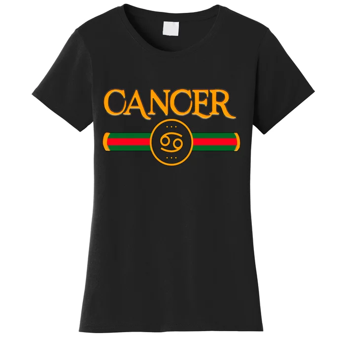 Cancer Zodiac Birthday Golden Icon Women's T-Shirt