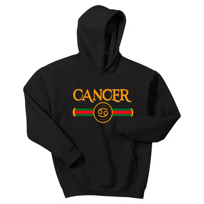 Cancer Zodiac Birthday Golden Icon Kids Hoodie