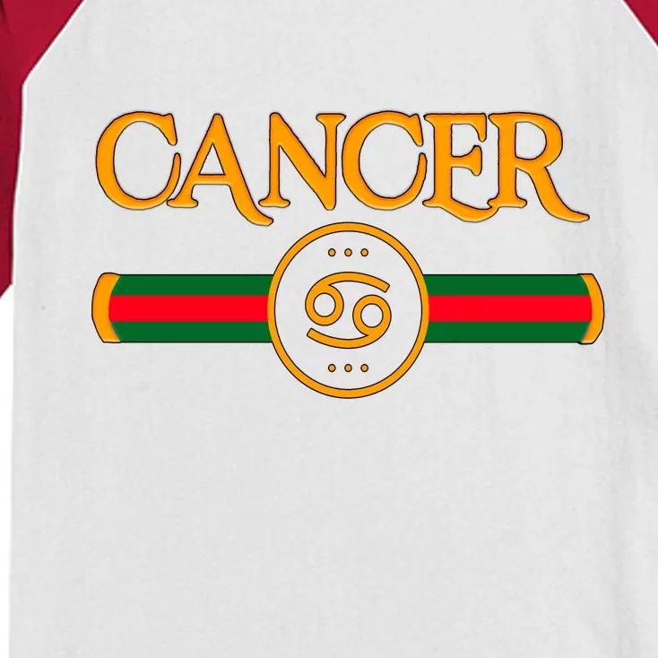 Cancer Zodiac Birthday Golden Icon Kids Colorblock Raglan Jersey