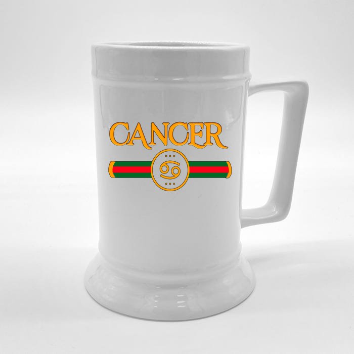 Cancer Zodiac Birthday Golden Icon Front & Back Beer Stein