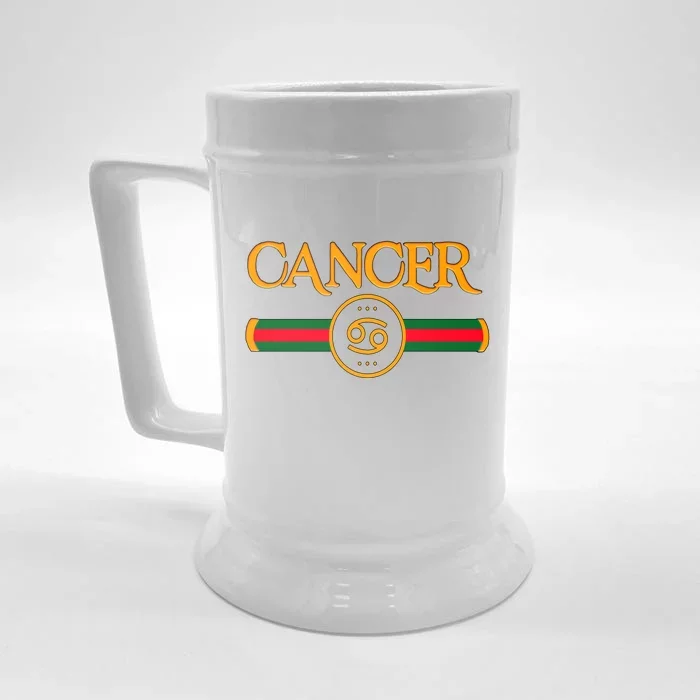 Cancer Zodiac Birthday Golden Icon Front & Back Beer Stein