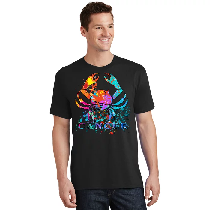 Cancer Zodiac Sign Crab Colorful T-Shirt