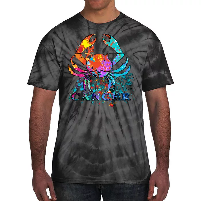 Cancer Zodiac Sign Crab Colorful Tie-Dye T-Shirt