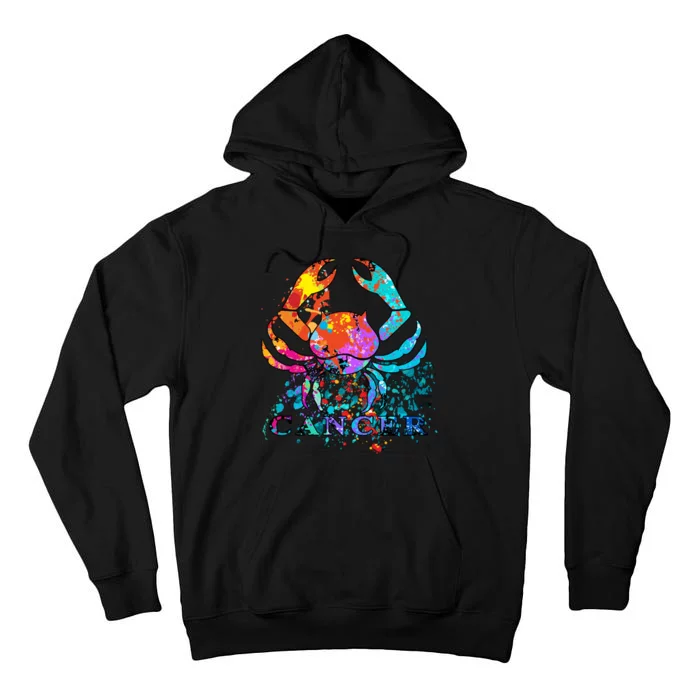 Cancer Zodiac Sign Crab Colorful Tall Hoodie