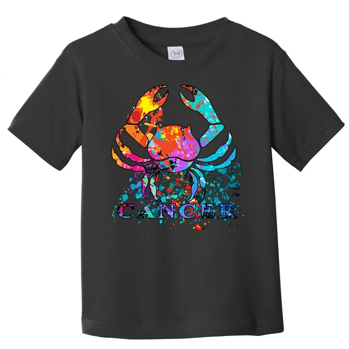 Cancer Zodiac Sign Crab Colorful Toddler T-Shirt