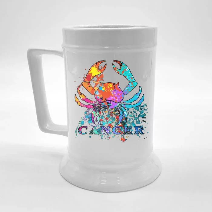 Cancer Zodiac Sign Crab Colorful Front & Back Beer Stein