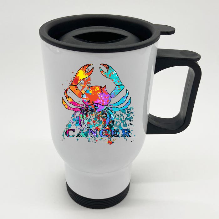 Cancer Zodiac Sign Crab Colorful Front & Back Stainless Steel Travel Mug