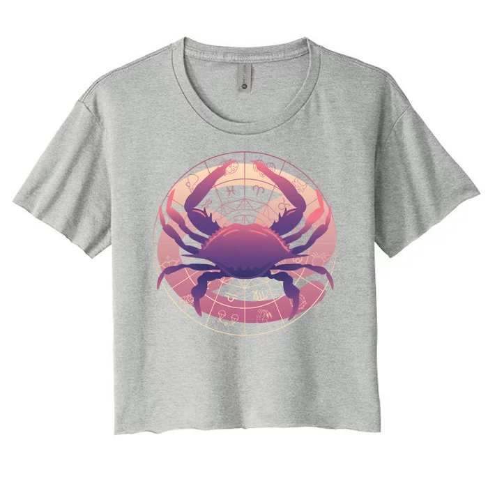 Cancer Zodiac Symbol Women's Crop Top Tee