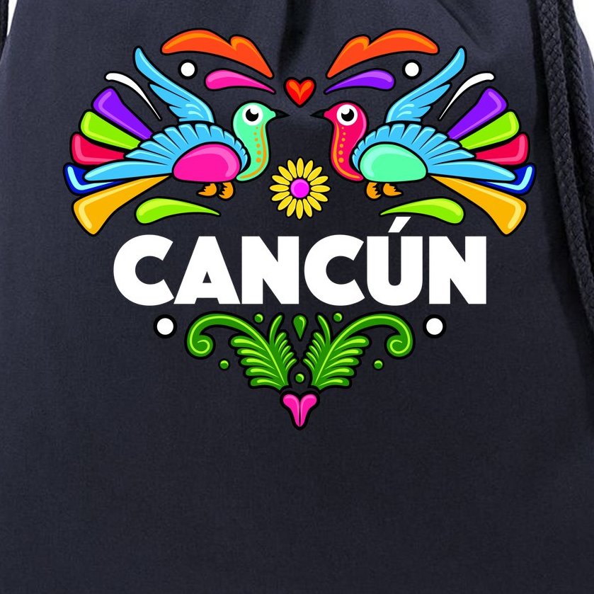 Cancun Artistic Heart Drawstring Bag