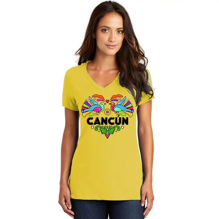 Cancun Artistic Heart Women's V-Neck T-Shirt