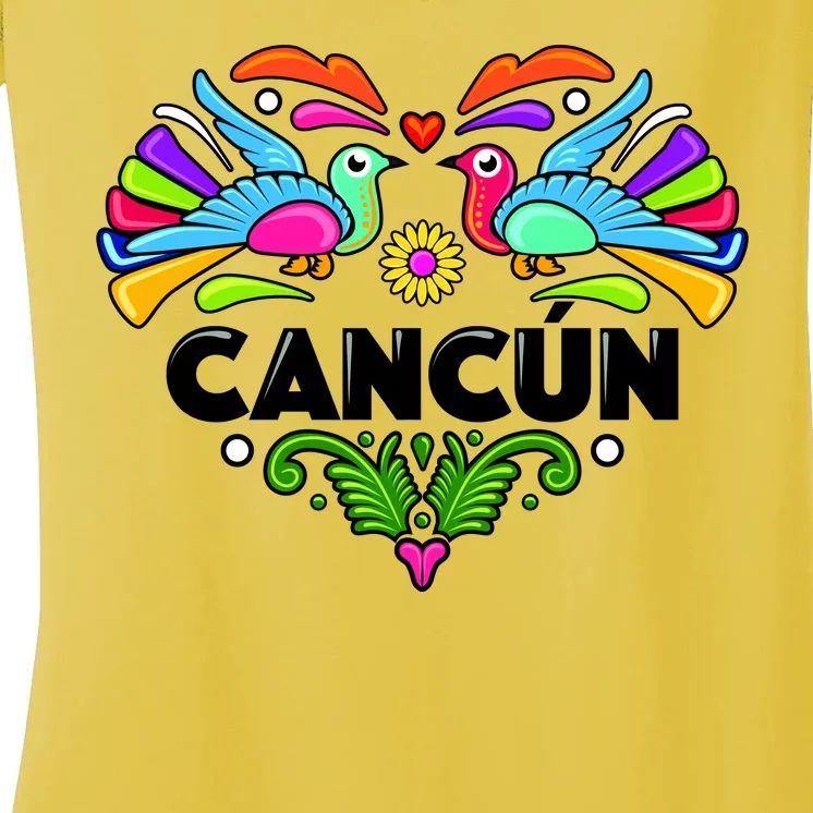 Cancun Artistic Heart Women's V-Neck T-Shirt