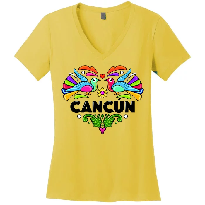 Cancun Artistic Heart Women's V-Neck T-Shirt