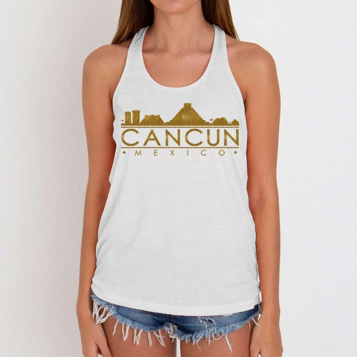 Cancun Limited Edition Gold Glitz Women's Knotted Racerback Tank