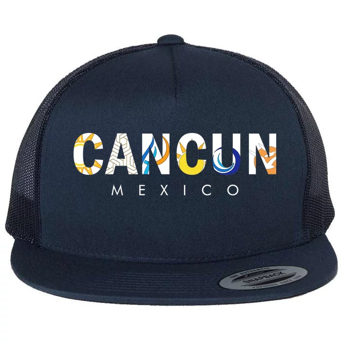 Cancun Mexico Flat Bill Trucker Hat