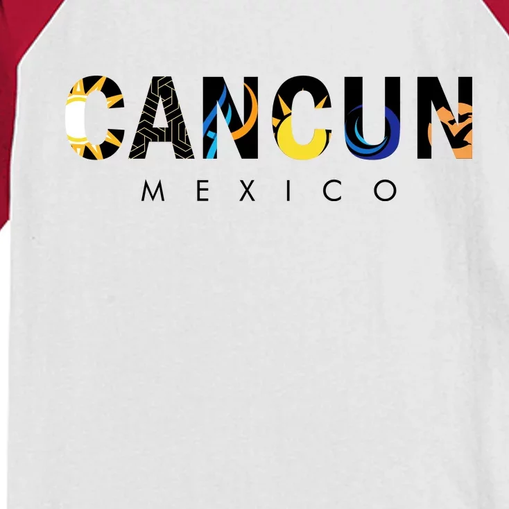 Cancun Mexico Kids Colorblock Raglan Jersey