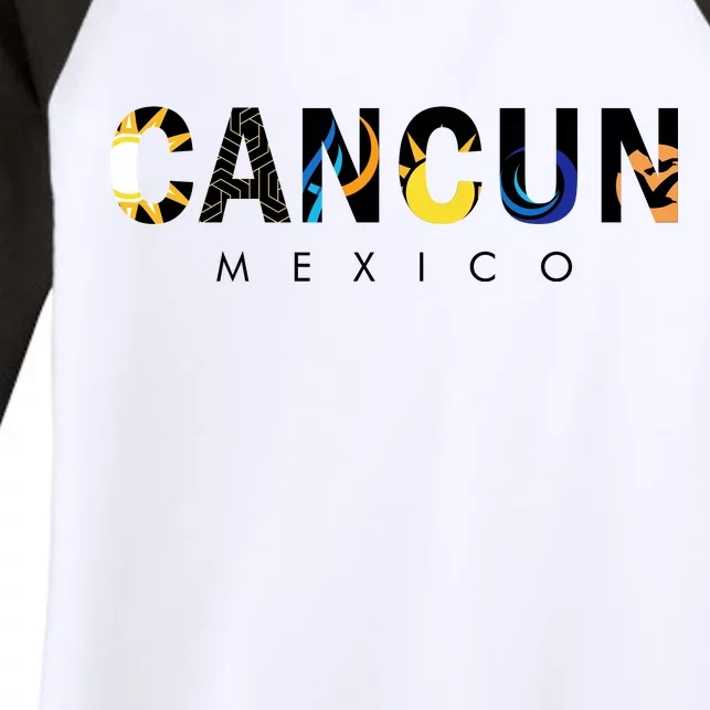 Cancun Mexico Women's Tri-Blend 3/4-Sleeve Raglan Shirt