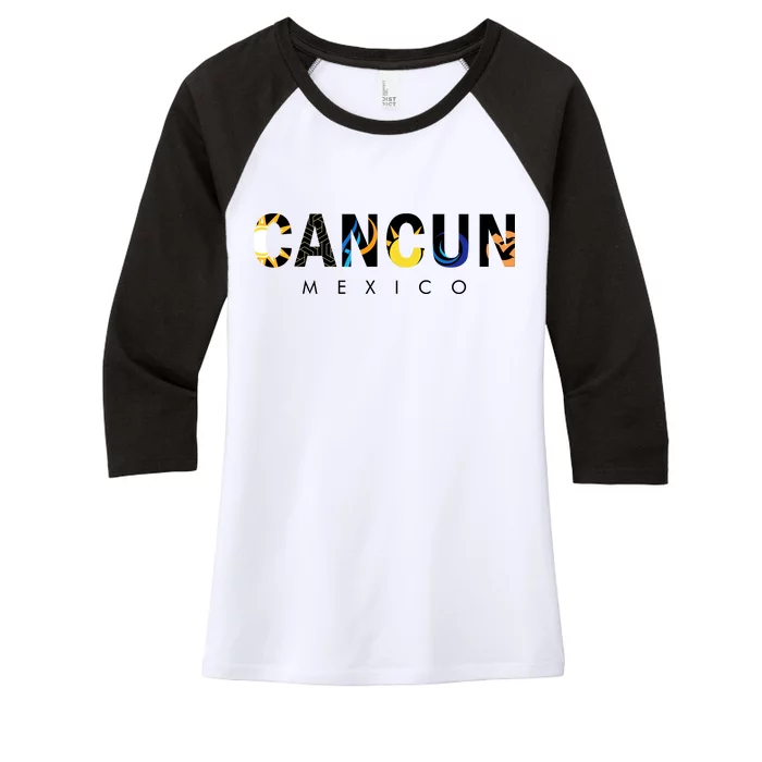 Cancun Mexico Women's Tri-Blend 3/4-Sleeve Raglan Shirt