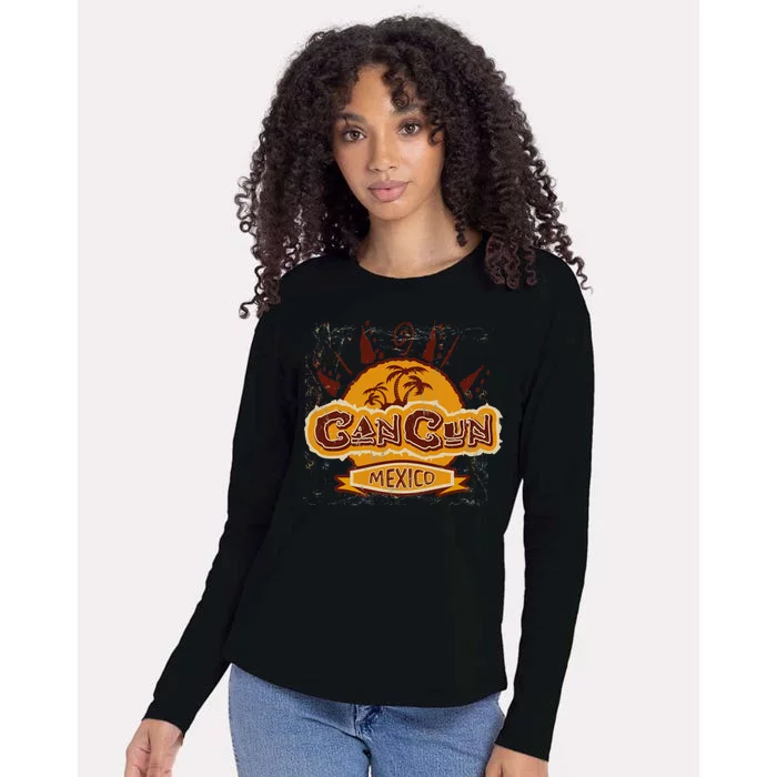 Cancun Mexico Vintage Womens Cotton Relaxed Long Sleeve T-Shirt