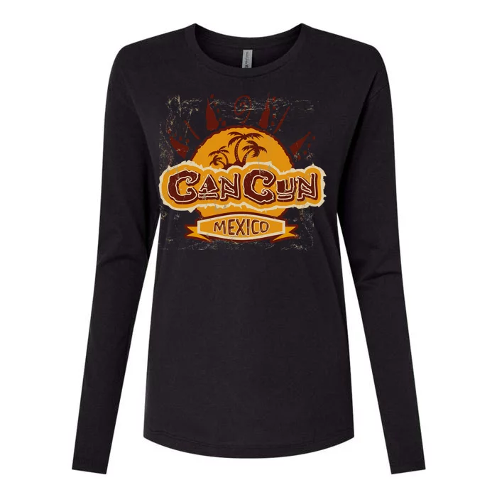 Cancun Mexico Vintage Womens Cotton Relaxed Long Sleeve T-Shirt