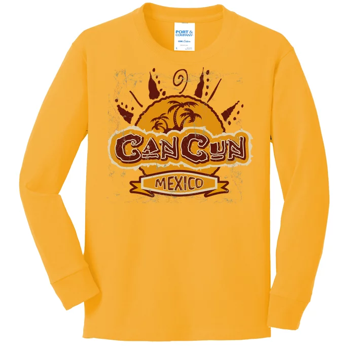 Cancun Mexico Vintage Kids Long Sleeve Shirt