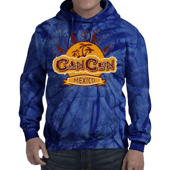 Cancun Mexico Vintage Tie Dye Hoodie