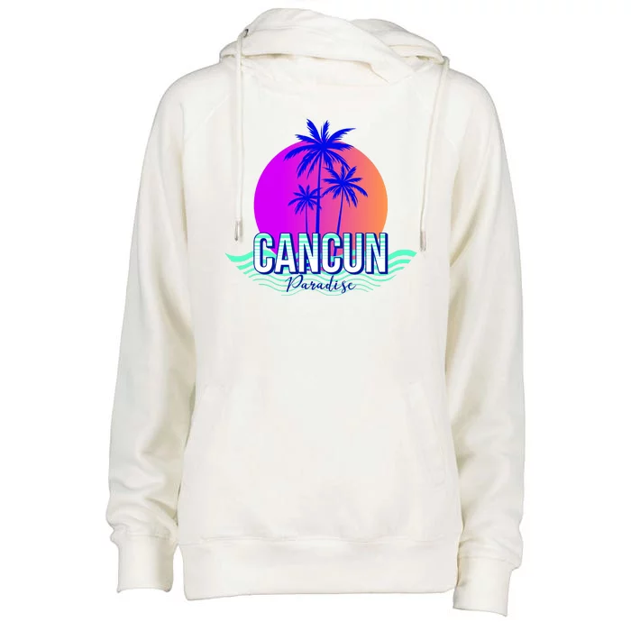 Cancun Paradise Womens Funnel Neck Pullover Hood