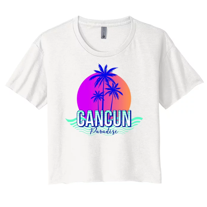 Cancun Paradise Women's Crop Top Tee