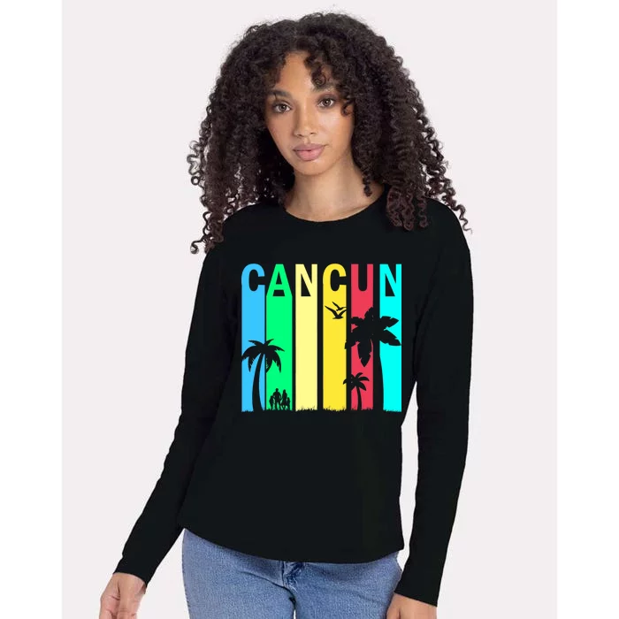 Cancun Retro Logo Womens Cotton Relaxed Long Sleeve T-Shirt