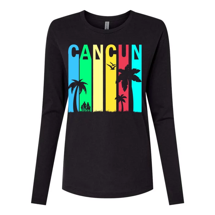 Cancun Retro Logo Womens Cotton Relaxed Long Sleeve T-Shirt