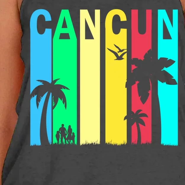 Cancun Retro Logo Women's Knotted Racerback Tank