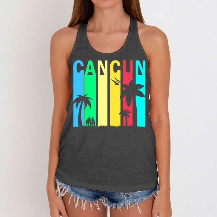 Cancun Retro Logo Women's Knotted Racerback Tank