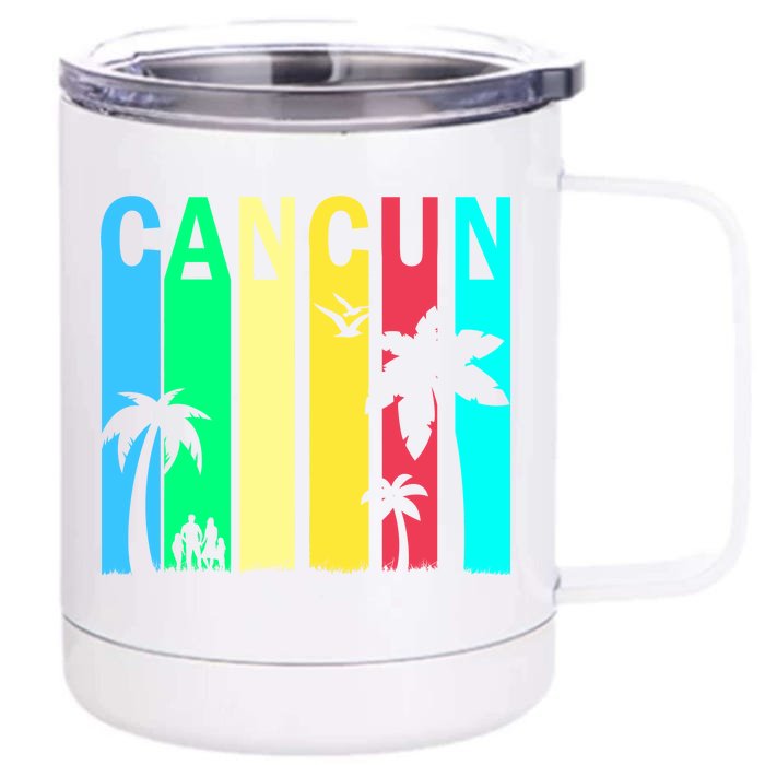 Cancun Retro Logo Front & Back 12oz Stainless Steel Tumbler Cup