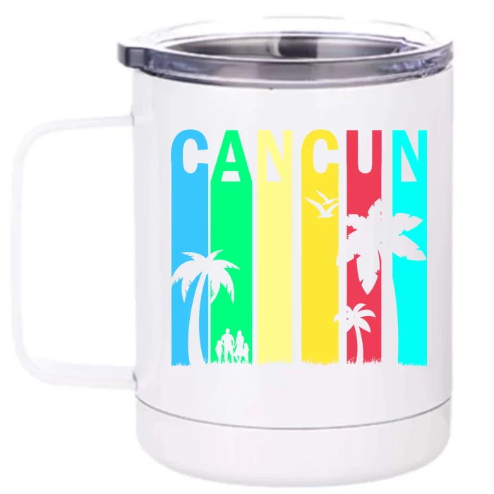 Cancun Retro Logo Front & Back 12oz Stainless Steel Tumbler Cup