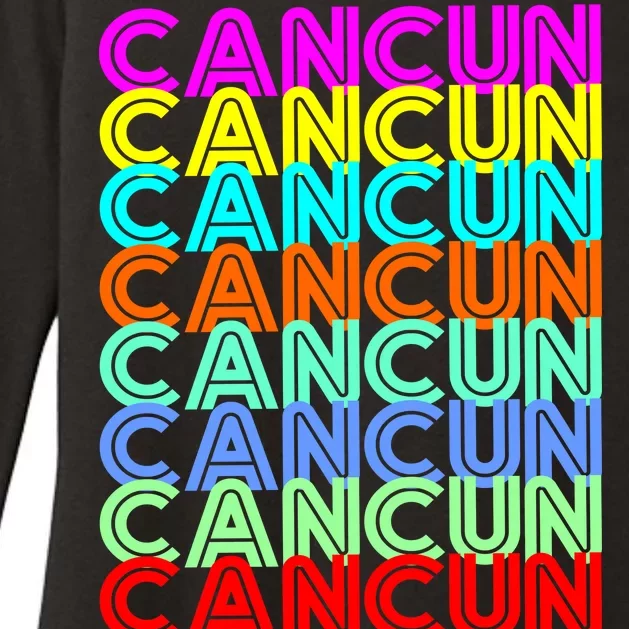 Cancun Retro Techno Womens CVC Long Sleeve Shirt