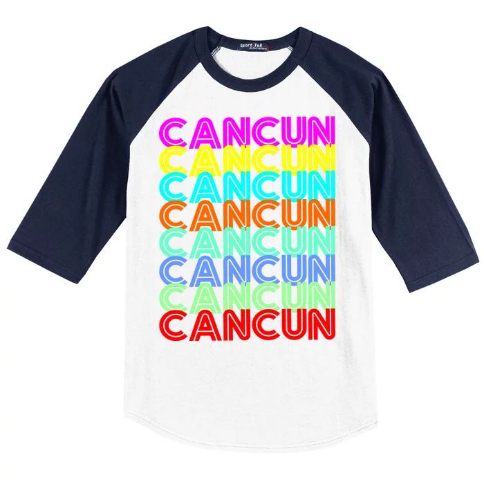 Cancun Retro Techno Baseball Sleeve Shirt