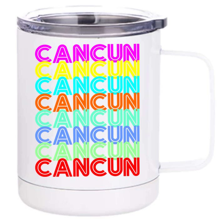 Cancun Retro Techno Front & Back 12oz Stainless Steel Tumbler Cup