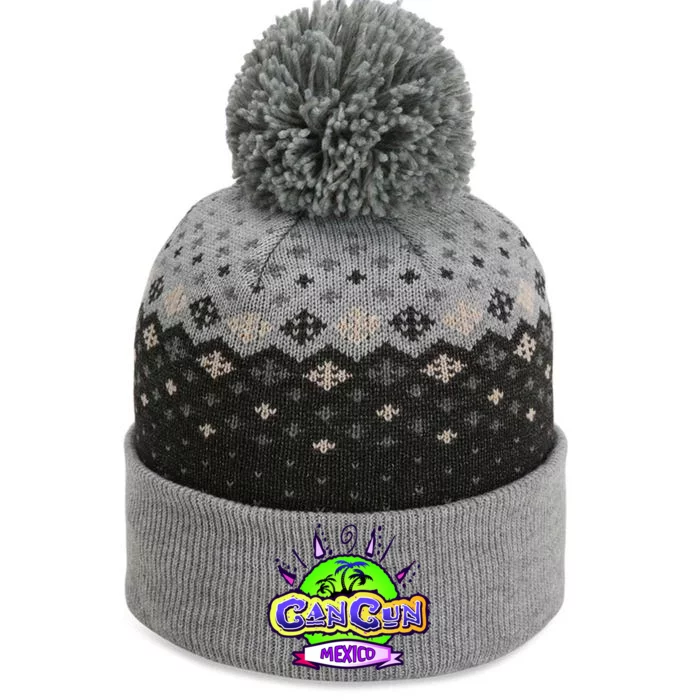 Cancun Tropical Logo The Baniff Cuffed Pom Beanie