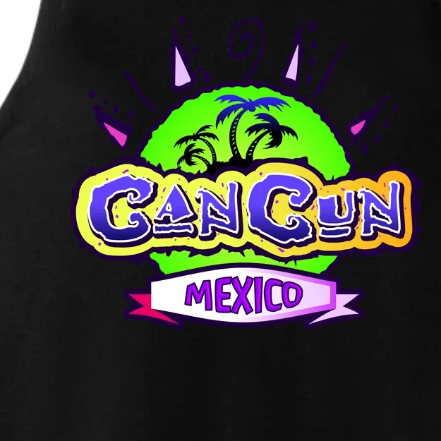 Cancun Tropical Logo Ladies Tri-Blend Wicking Tank