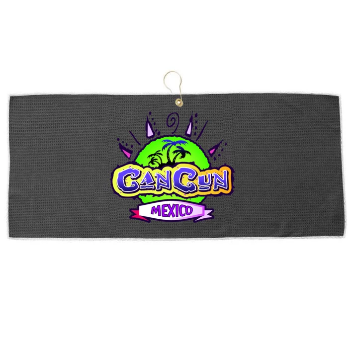 Cancun Tropical Logo Large Microfiber Waffle Golf Towel