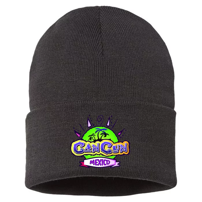 Cancun Tropical Logo Sustainable Knit Beanie