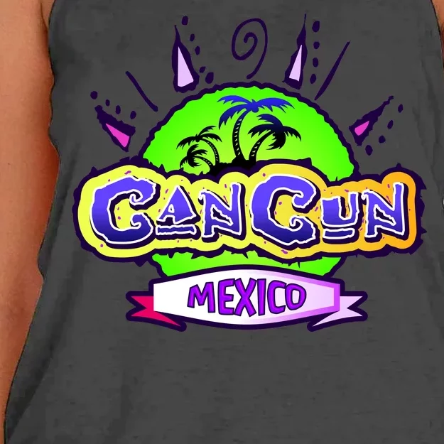 Cancun Tropical Logo Women's Knotted Racerback Tank