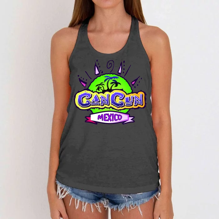 Cancun Tropical Logo Women's Knotted Racerback Tank