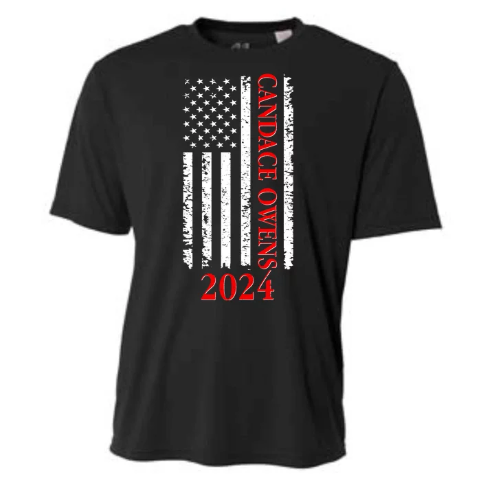 Candace Owens 2024 Distressed US Flag Cooling Performance Crew T-Shirt