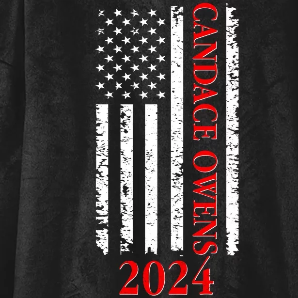 Candace Owens 2024 Distressed US Flag Hooded Wearable Blanket