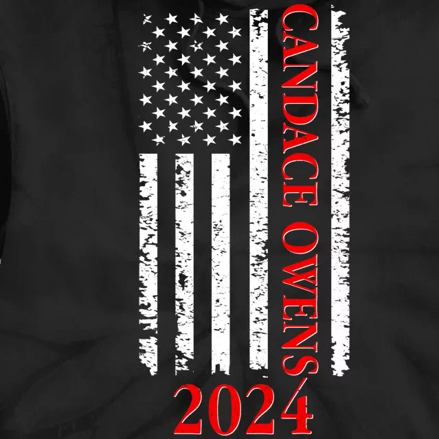 Candace Owens 2024 Distressed US Flag Tie Dye Hoodie