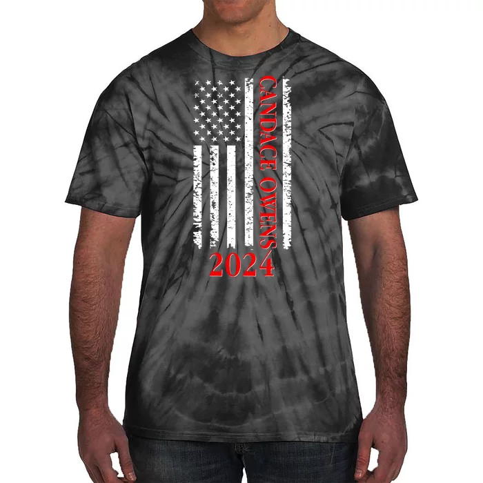 Candace Owens 2024 Distressed US Flag Tie-Dye T-Shirt