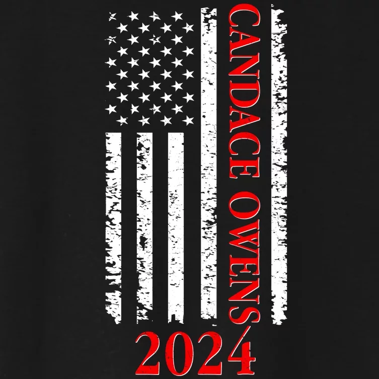 Candace Owens 2024 Distressed US Flag Women's Crop Top Tee