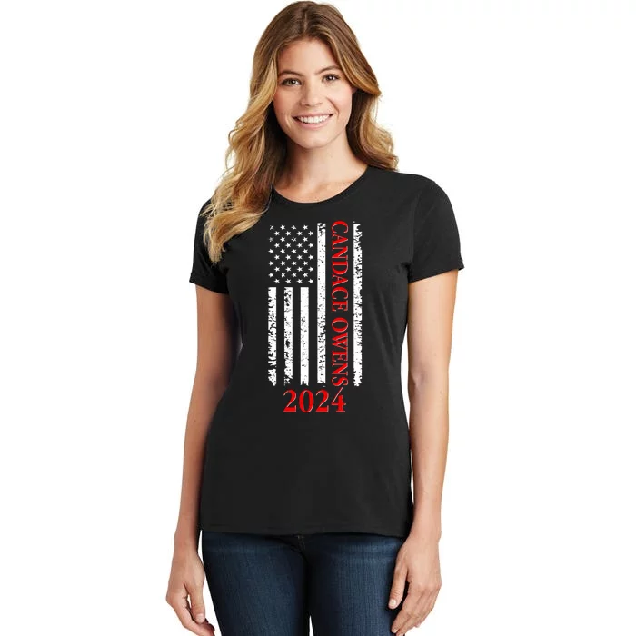 Candace Owens 2024 Distressed US Flag Women's T-Shirt