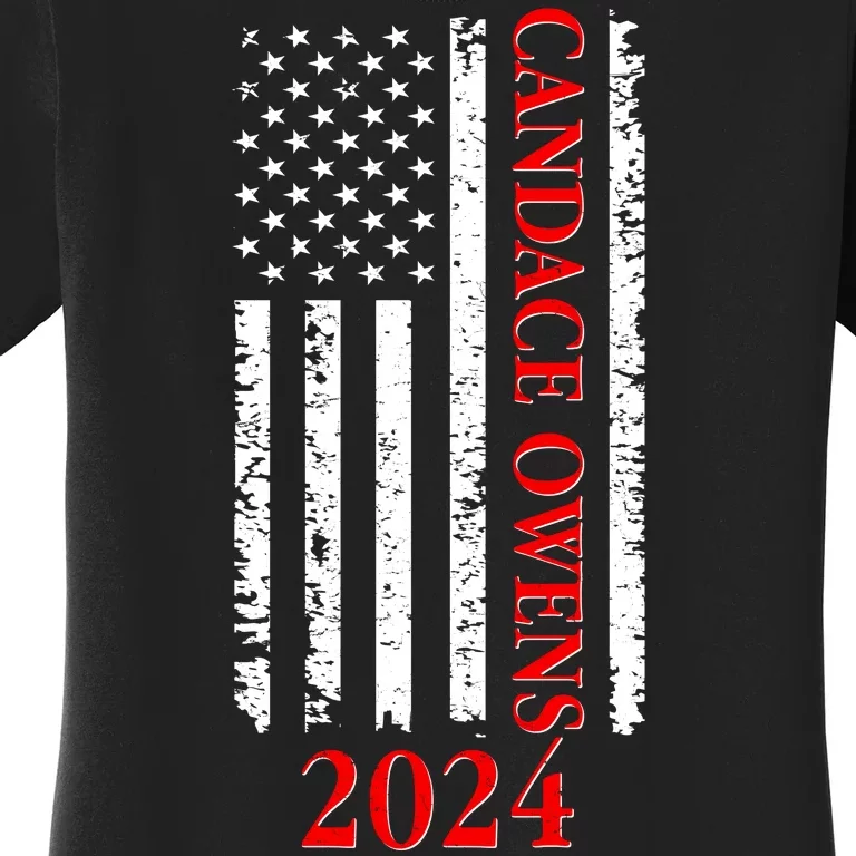 Candace Owens 2024 Distressed US Flag Women's T-Shirt