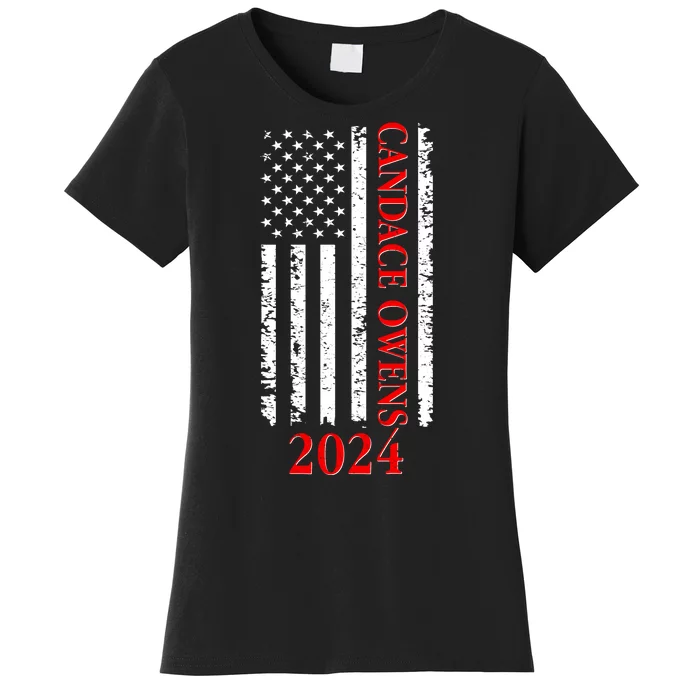 Candace Owens 2024 Distressed US Flag Women's T-Shirt